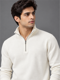 Smart Quarter-Zip Modern Winter Knit Pullover