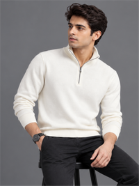 Smart Quarter-Zip Modern Winter Knit Pullover