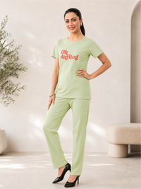 Comfort Fit Cotton Printed T-Shirt & Pyjama Set