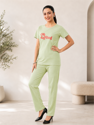 Comfort Fit Cotton Printed T-Shirt & Pyjama Set