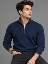 Smart Quarter-Zip Modern Winter Knit Pullover