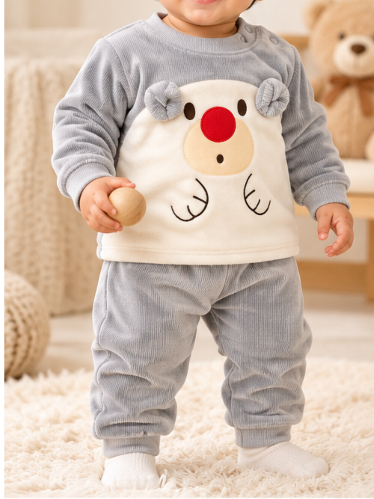 Unisex Baby Soft Winter Lounge Set with Cute Design