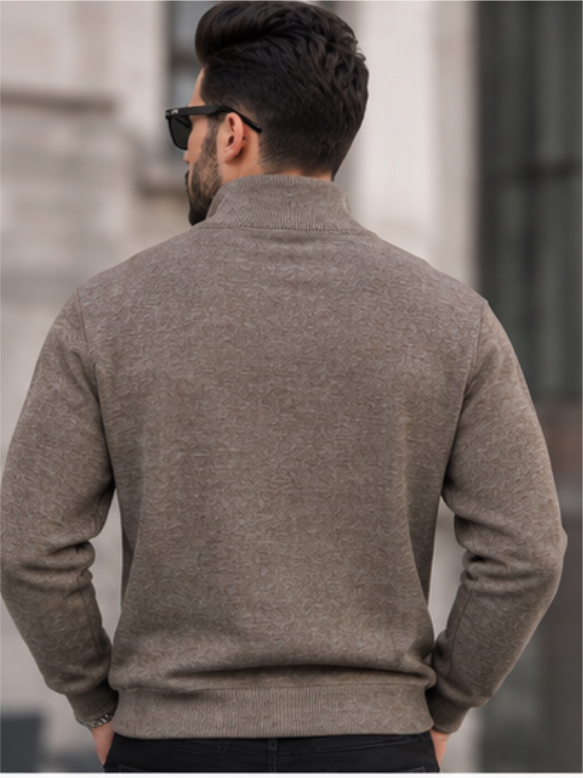 Smart Quarter-Zip Modern Winter Knit Pullover