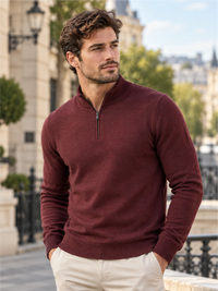 Smart Quarter-Zip Modern Winter Knit Pullover
