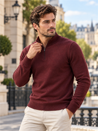 Smart Quarter-Zip Modern Winter Knit Pullover