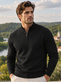 Smart Quarter-Zip Modern Winter Knit Pullover