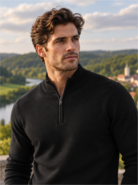 Smart Quarter-Zip Modern Winter Knit Pullover
